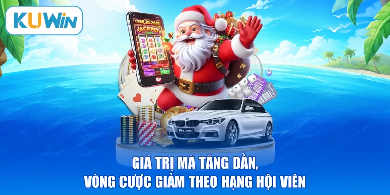 Giá trị mã tăng dần, vòng cược giảm theo hạng hội viên