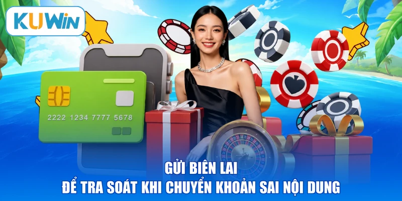 Gửi biên lai để tra soát khi chuyển khoản sai nội dung